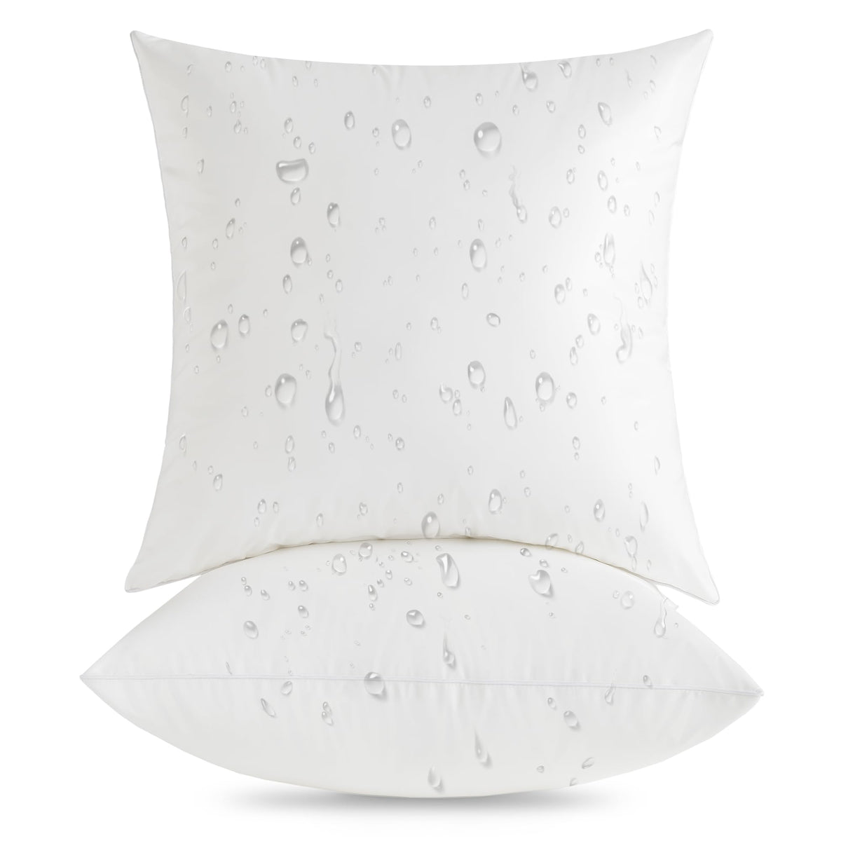 Oubonun 18 X 18 Outdoor Pillow Inserts (Pack Of 2) - Square Waterproof Throw Pillow - Decorative Throw Pillows Insert For Couch Sofa Bed Patio Furniture - White Pillow