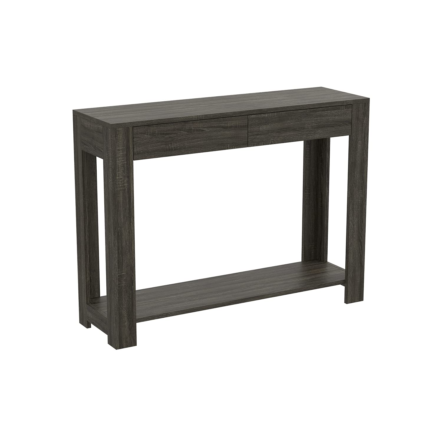 Safdie & Co. - Gray Console Table with 2 Drawers, Wood Hallway Table with Drawers, Use As Doorway Table, Hallway Desk, or Accent