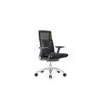 Eurotech Seating Powerfit-Charcoal Frame-Mesh Back/Fabric Seat Desk Chair, Black