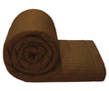 Ivaza Microfibre Comforter/Blanket/Quilt/Duvet Lightweight, All Weather Striped Print Double Bed Comforter Cofee