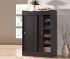 Baxton Studio Shoe-Rack Cabinet, Espresso