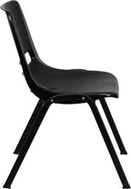 HERCULES Series 440 lb. Capacity Kids Navy Ergonomic Shell Stack Chair with Black Frame and 12 Seat Height
