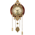 Aero Snail Dia 9-inch Retro Style Vintage Wood Indoor Wall Clock with Swinging Pendulum (Requires 2 AA Batteries for Clock Hands