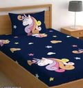 Fitted Cottonsingle Bedsheet (Elastic) With 1 Pillow Cover Single Gold 61 (RajatSingleA61_Bzr)