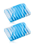 Jomeech Bathroom Soap Dish, Silicone Soap Holder for Bar Soap, Pack of 2 (Blue & White)