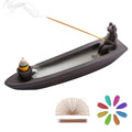ChangWanna Frog Incense Holder Waterfall - Ceramic Cone Backflow Incense Burner Smoke Fountain, Back Flowing Incense Diffuser wi