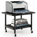 Tangkula Printer Stand With Storage, Under Desk Printer Table With 4 Wheels & Locking Mechanism, 2-Tier Rolling End Table Storag