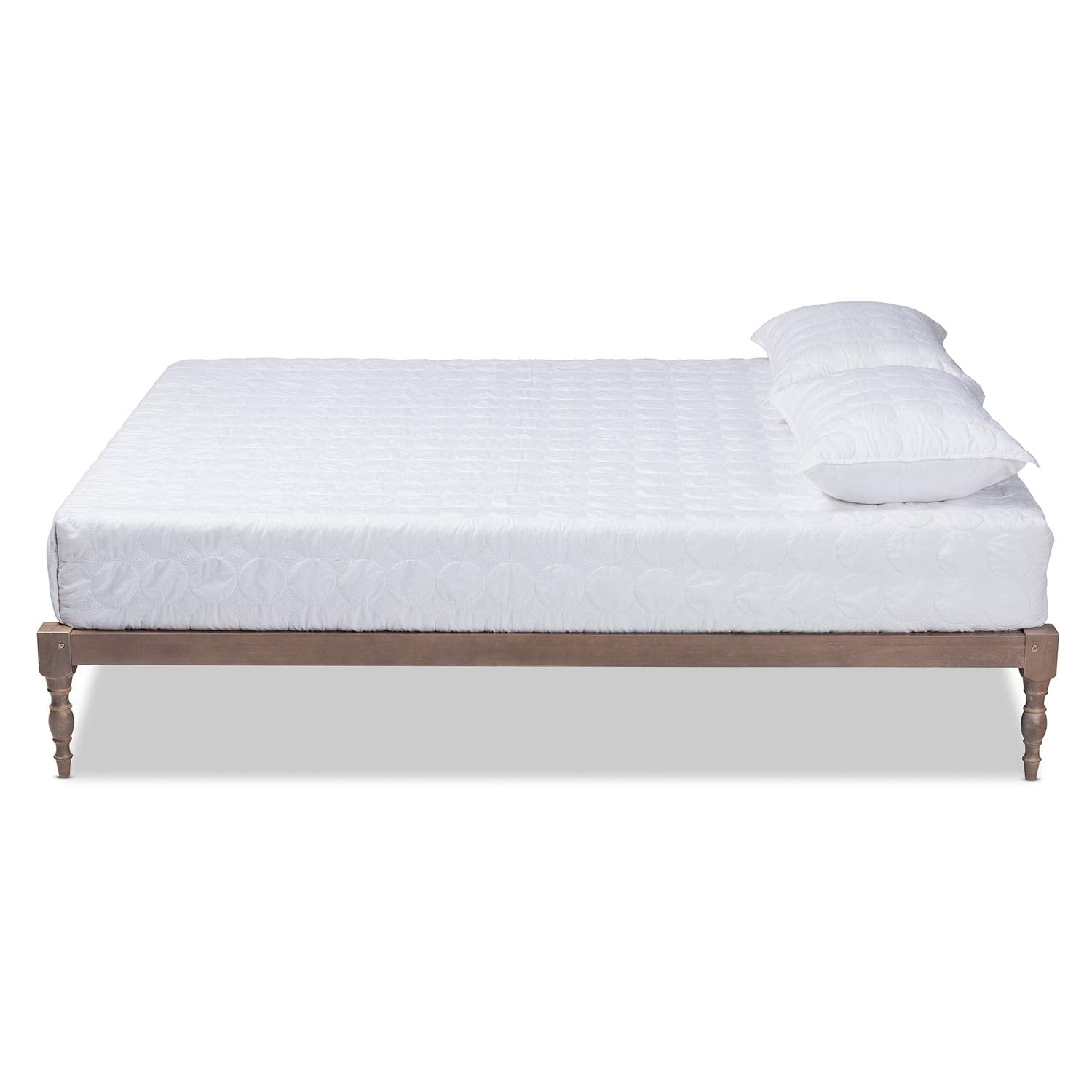 Baxton Studio Iseline Modern and Contemporary Antique Oak Finished Wood Queen Size Platform Bed Frame
