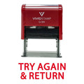Try Again & Return Teacher Self Inking Rubber Stamp (Red Ink) - Large