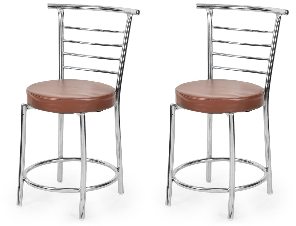 P P Chair Dining Chair With Cushion Seat & Chrome Steel Frame, Under Ring Design, Heavy Duty Chair For Home Dining, Garden, Pati
