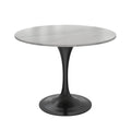 Verve 36 Round Dining Table, Black Base with Sintered Stone White Top