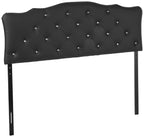 Baxton Studio Rita Modern and Contemporary Queen Size Black Faux Leather Upholstered Button-Tufted Scalloped Headboard