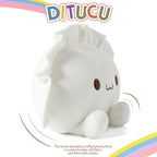 Ditucu Cute Dumpling Plush Pillow - 8 Inch Soft White Stuffed Animal Toy for Kids, Funny Food Design