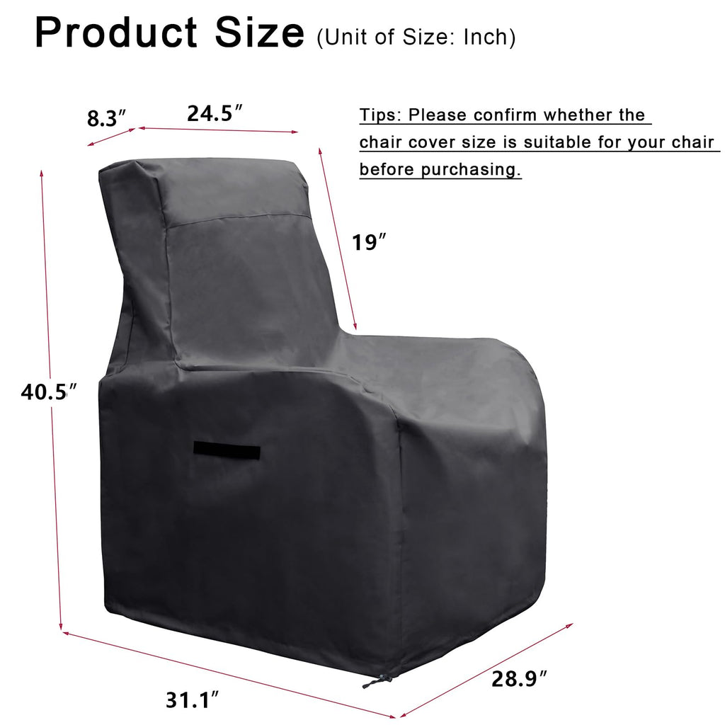 Skypatio Patio Chair Cover Waterproof, Outdoor Furniture Storage Cover For All Weather Protection (Black)
