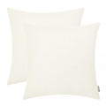 BRAWARM Chenille Throw Pillow Covers 22x22 Inches - Cream Chenille Pillow Covers Pack of 2, Solid Dyed Soft Chenille Pillow Case