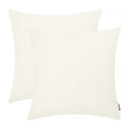 BRAWARM Chenille Throw Pillow Covers 22x22 Inches - Cream Chenille Pillow Covers Pack of 2, Solid Dyed Soft Chenille Pillow Case