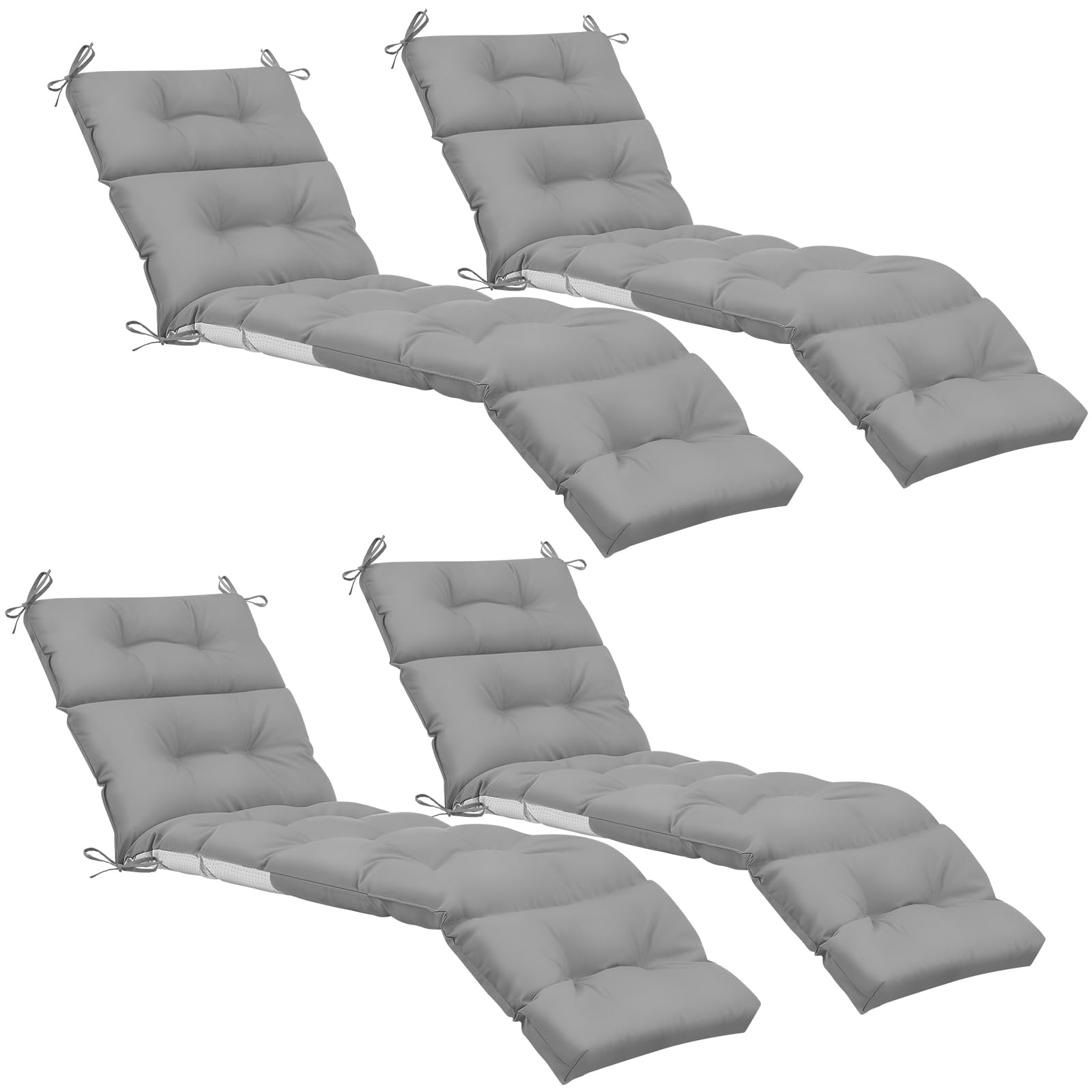 Kigley 4 Pcs Chaise Lounge Cushions 75 X 22 X 5 Inches Soft Lounge Chair Cushion Spring/Summer Seasonal Replacement For Outdoor