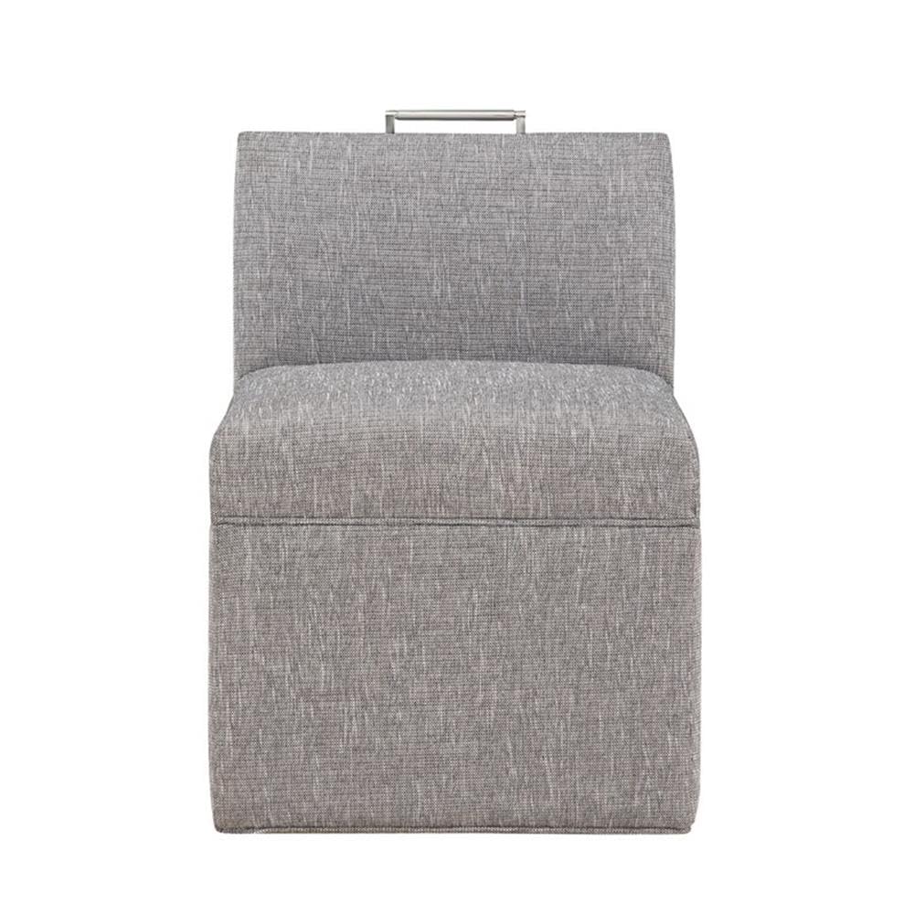 Comfort Pointe Delray Modern Fabric Upholstered Caster Chair In Ashen Gray