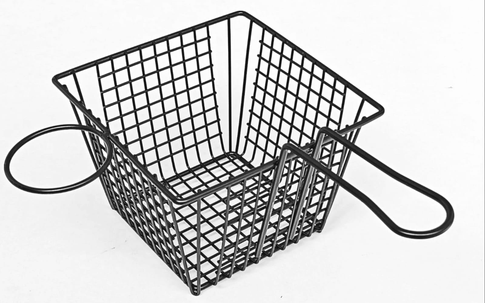 Shoppers Hub Pnq Black Starter Basket With Side Holder Rack, Thick Metal Wire Storage Organizer For Kitchen, Pantry, Shelving An
