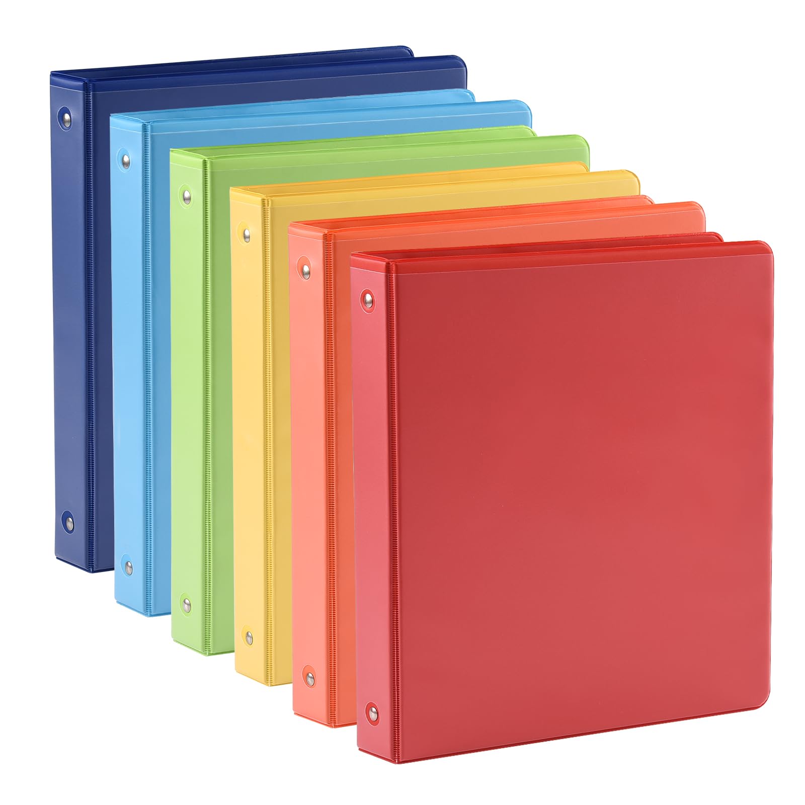 Suqjoy 1-Inch 3-Ring Binder, 1' Round Ring Binder With 2 Inside Pockets, Clear View Cover Binder Holds 8.5' X 11'Paper For Of