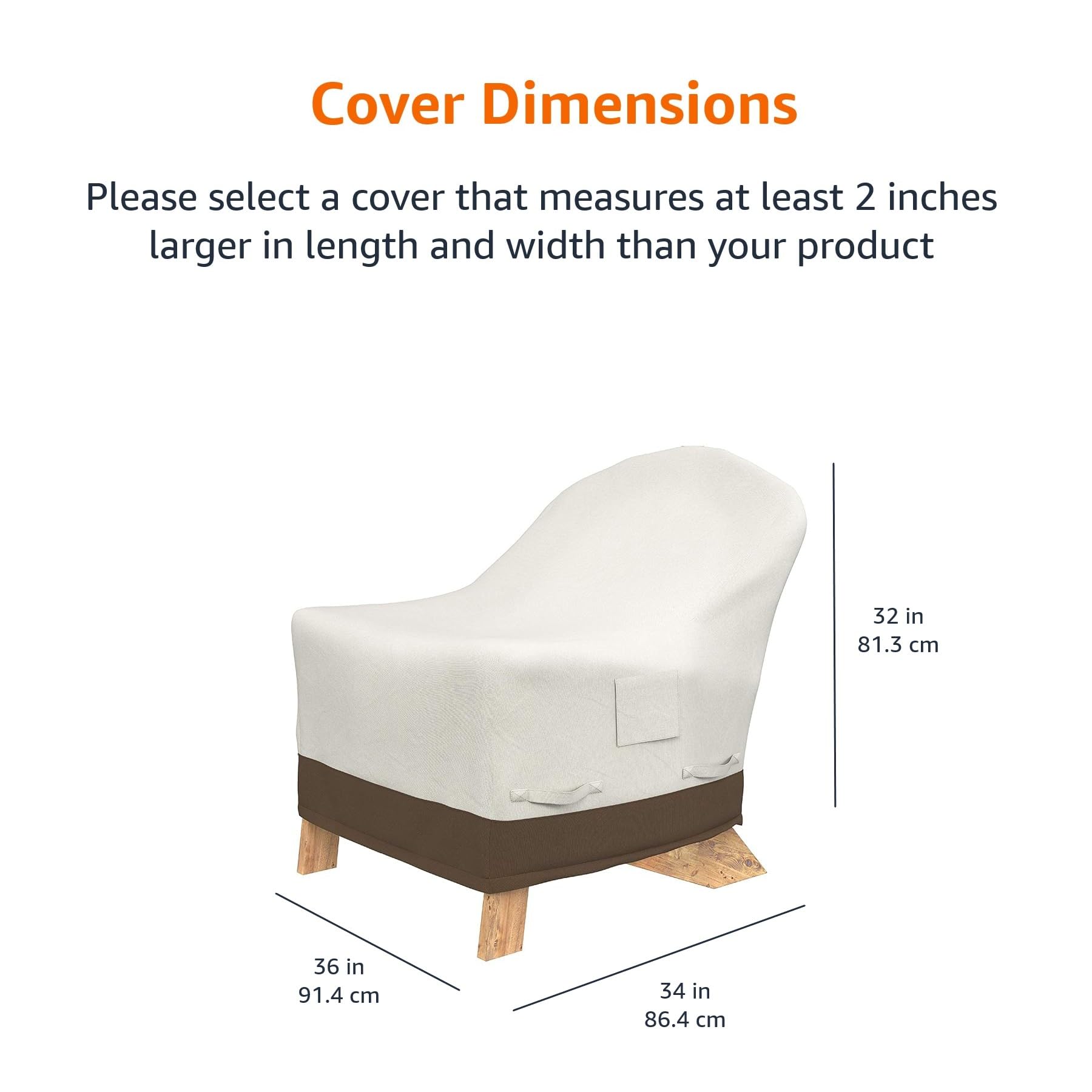 Amazon Basics Outdoor Patio Furniture Cover For Adirondack Chair, Beige/Tan