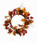10 Fall Leaves, Acorn, Cone Candle Ring, Set of 2