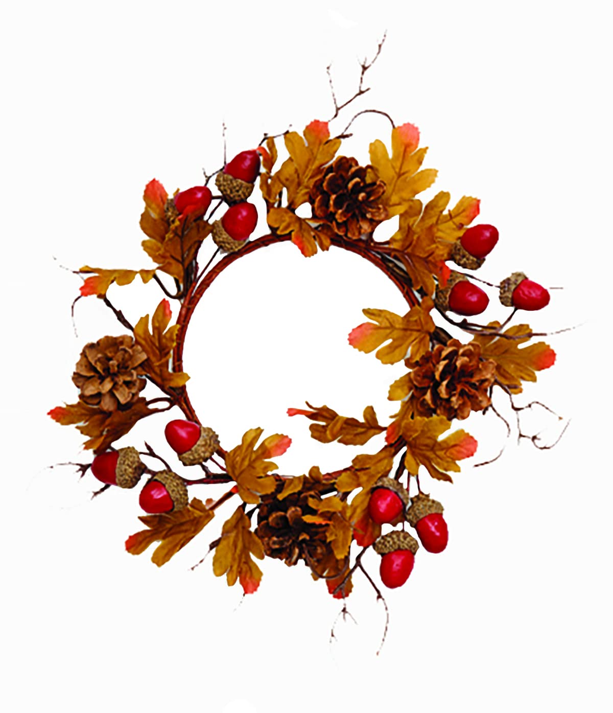 10 Fall Leaves, Acorn, Cone Candle Ring, Set of 2