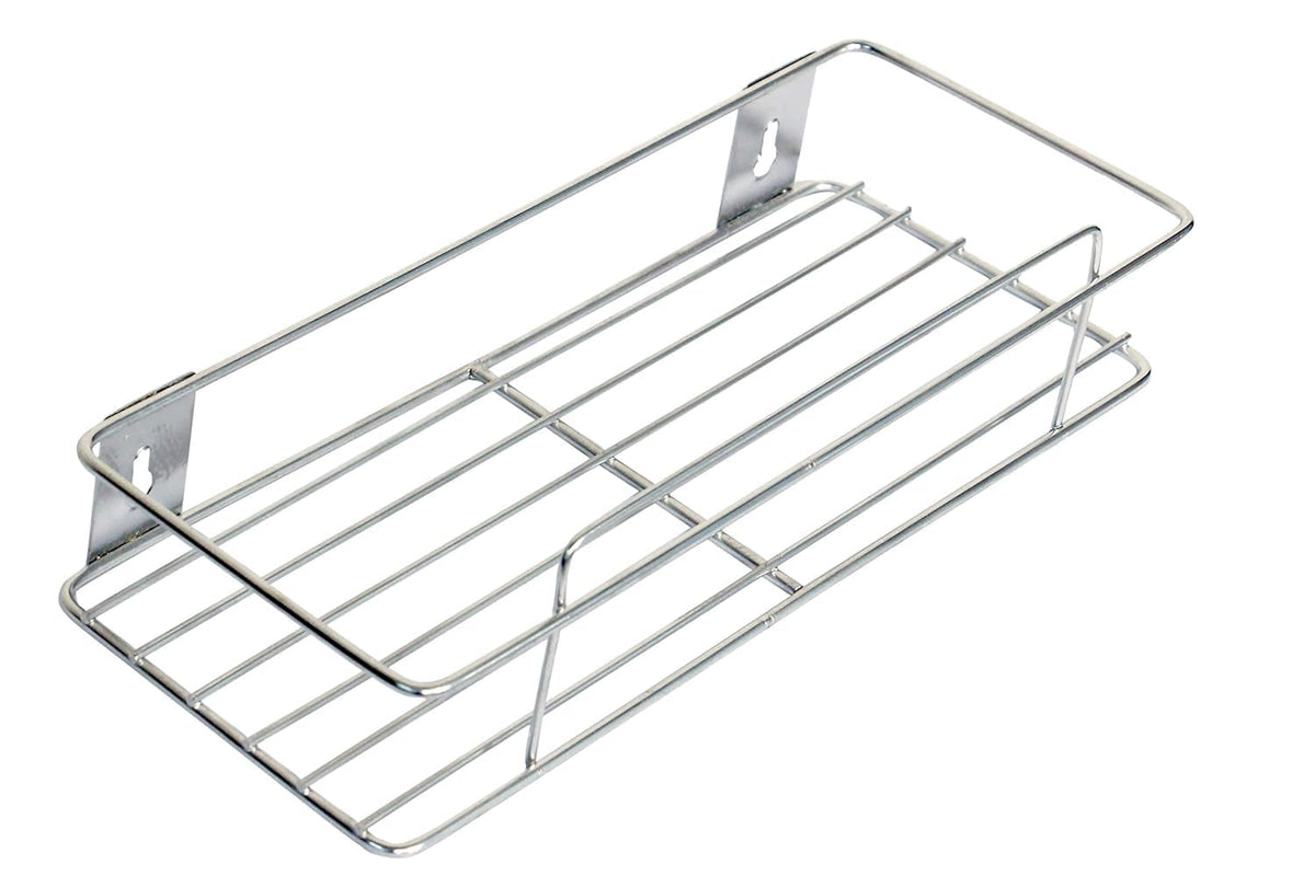 Naoe WallMounted Chrome Wire Shelf Rack, 30X12X5 Cm, For Kitchen And Bathroom Storage