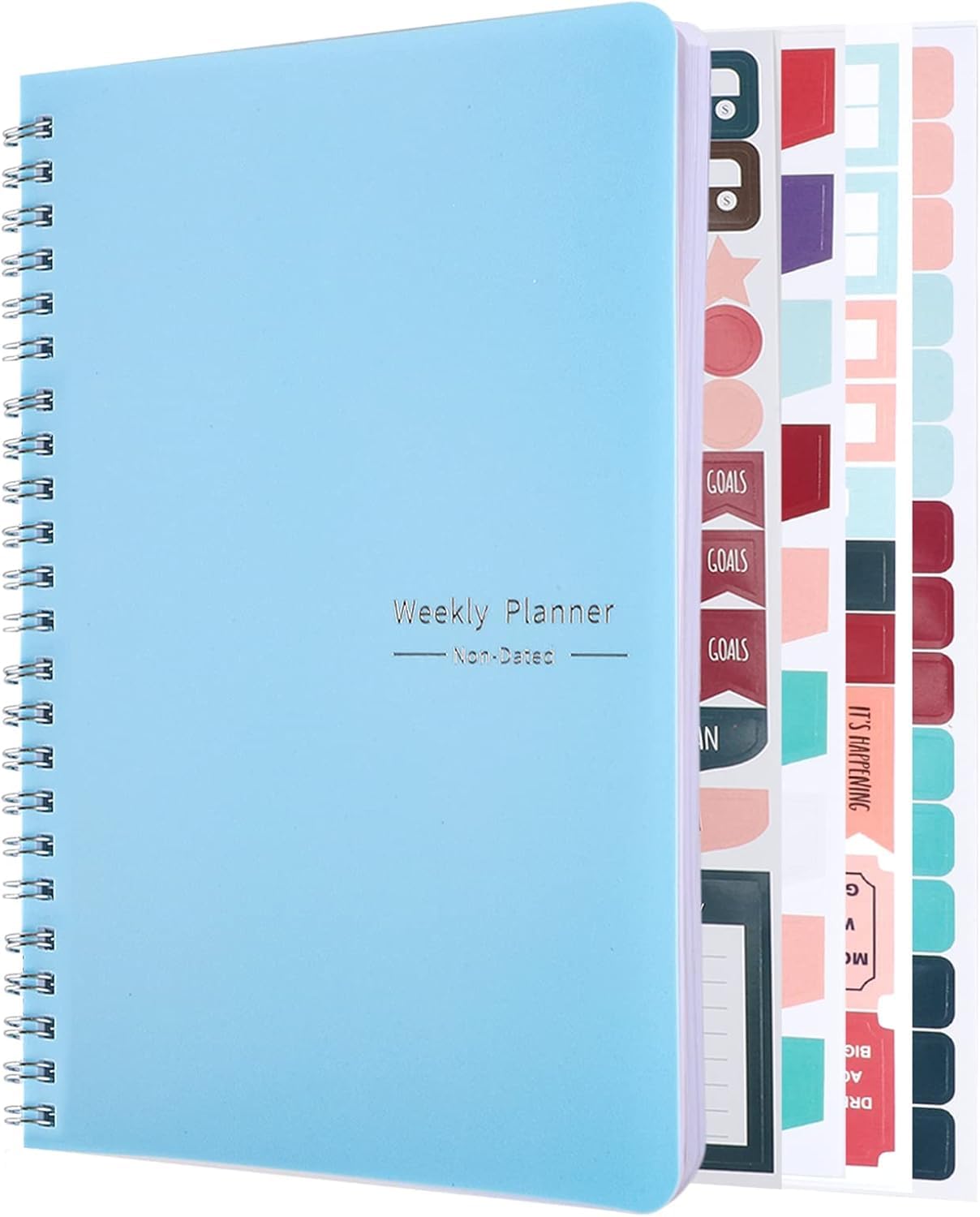 Undated Weekly Planner With Habit Tracker, 52 Weeks To Do List Notebook A5 Weekly Goal Planner With Spiral Binding & Stickers Ho