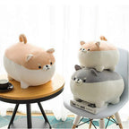 EHOTONG Shiba Inu Dog Plush Pillow, Corgi Stuffed Animal Hug Pillow, Brown, 11.8in