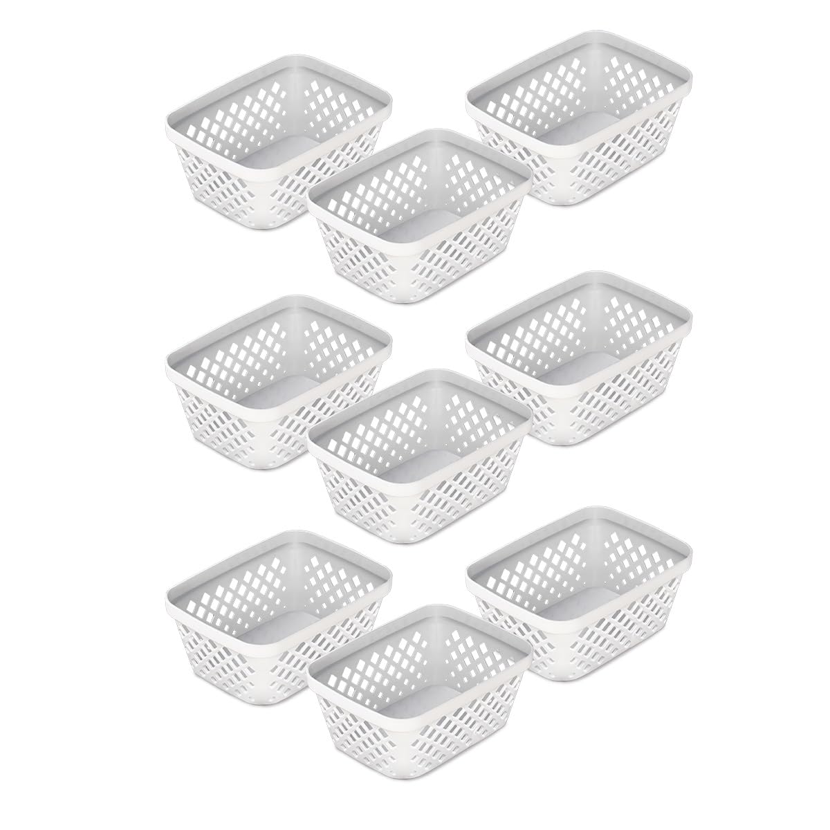 Glad Plastic Storage Basket Set - Multipurpose Drawer Trays, Kitchen Pantry Containers, and Bathroom Bins - 9 Pack Small Organiz