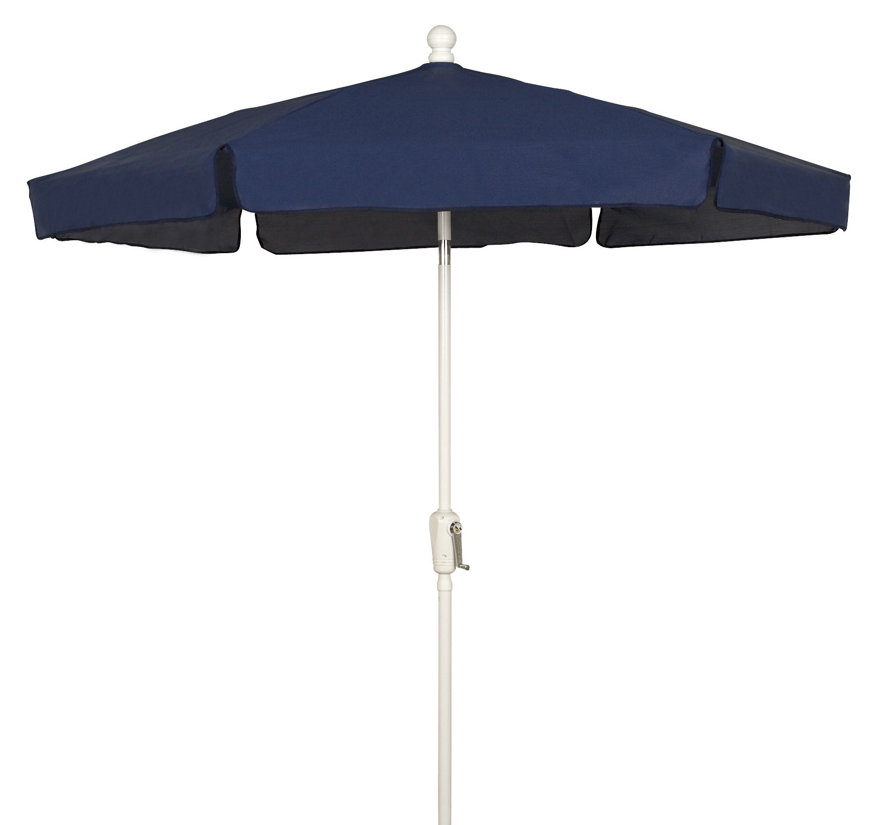 Fiberbuilt Umbrellas Garden Umbrella, 7.5 Foot Navy Canopy And White Pole