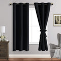 Jiuzhen Black Blackout Curtains For Bedroom - Light Blocking And Noise Reducing Grommet Curtains For Living Room Darkening Curtains, Set Of 2 Window Curtain Panels, 38 X 72 Inch Length