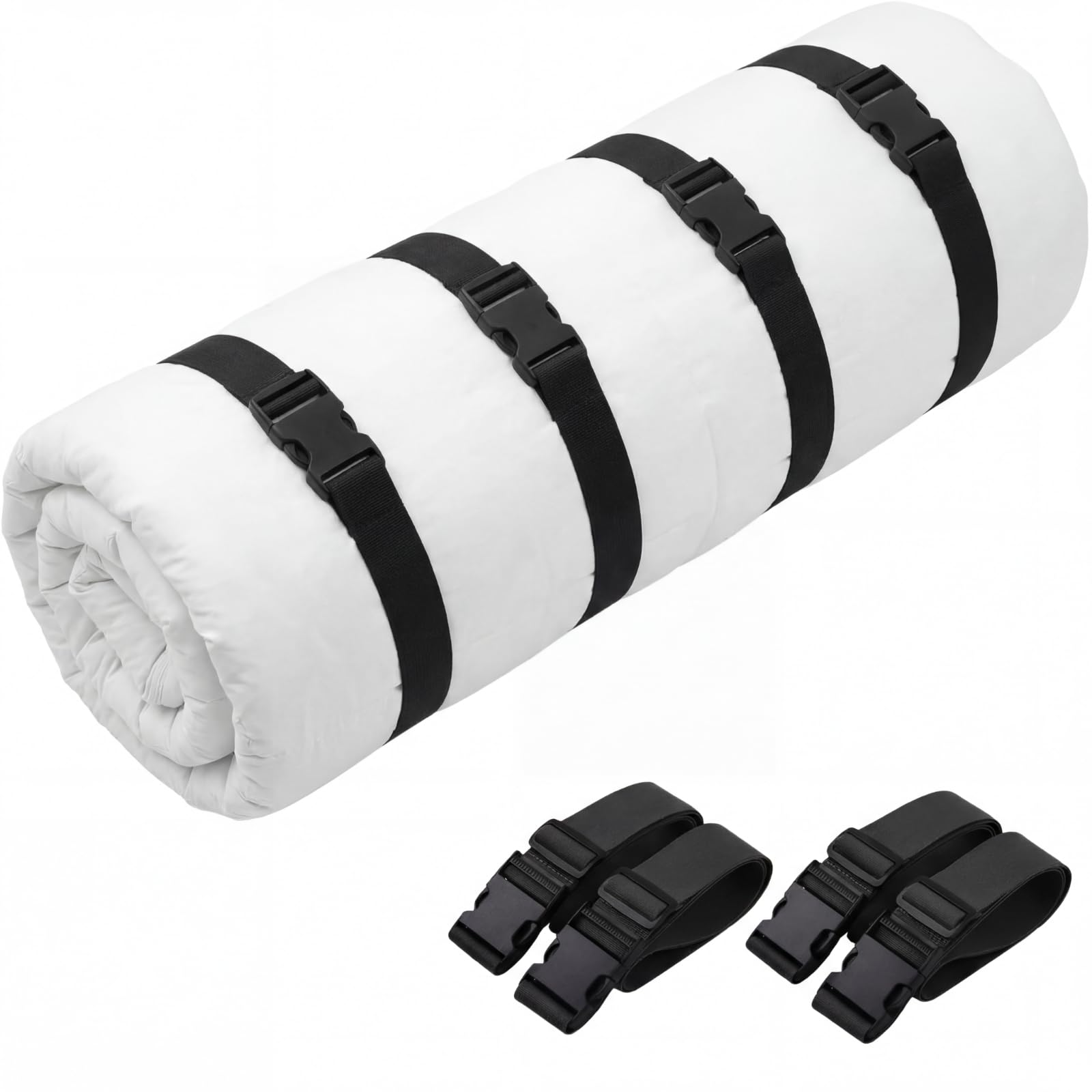 Wowangce 4 Pcs 60 x 2 Mattress Topper Straps Adjustable Memory Foam Packing Straps with Buckles for Home Mattress Moving or Stor
