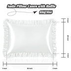 Homiest Ruffle Satin Pillowcase For Hair And Skin, King Size Satin Pillow Covers Silky Pillow Cases Set Of 2, Satin Ruffled Pill