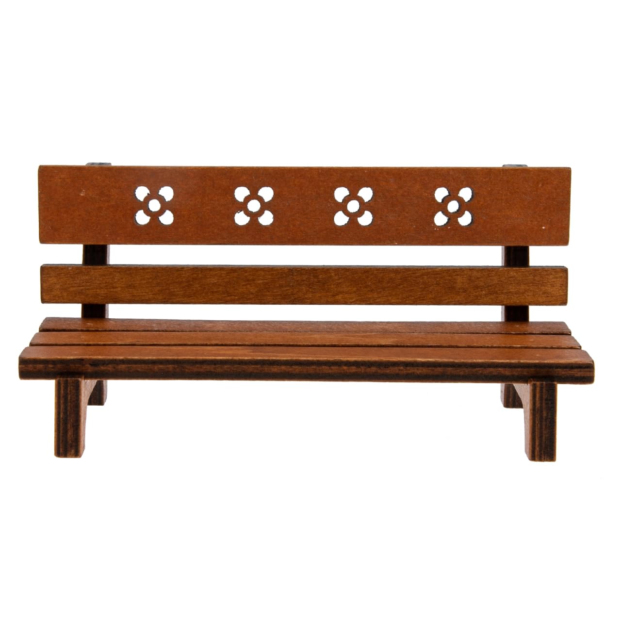Hemoton Miniature Garden Bench 4.72 Inch Wooden Dollhouse Outdoor Furniture Micro Landscape Decor for Mini House Accessories