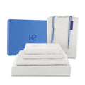 Kickoff 100% Organically Grown Viscose Bamboo 4-Pc Bedding Sheet Set, Queen Size, Cooling & Breathable, Double Stitching, Flat &