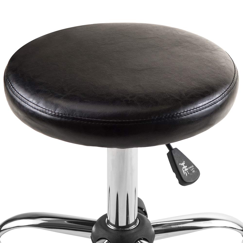 Winsome Wood Clark Round Cushion Swivel Stool with Adjustable Height