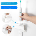 Oaprire Electric Toothbrush Holder For Bathroom, 2 Pack Acrylic Electric Toothbrush Holder Wall Mounted Come With Cable Organize