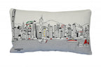 HomeRoots Cream 24' White Hong Kong Daylight Skyline Lumbar Decorative Pillow