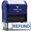 Refund Self Inking Rubber Stamp (Blue Ink) - Medium