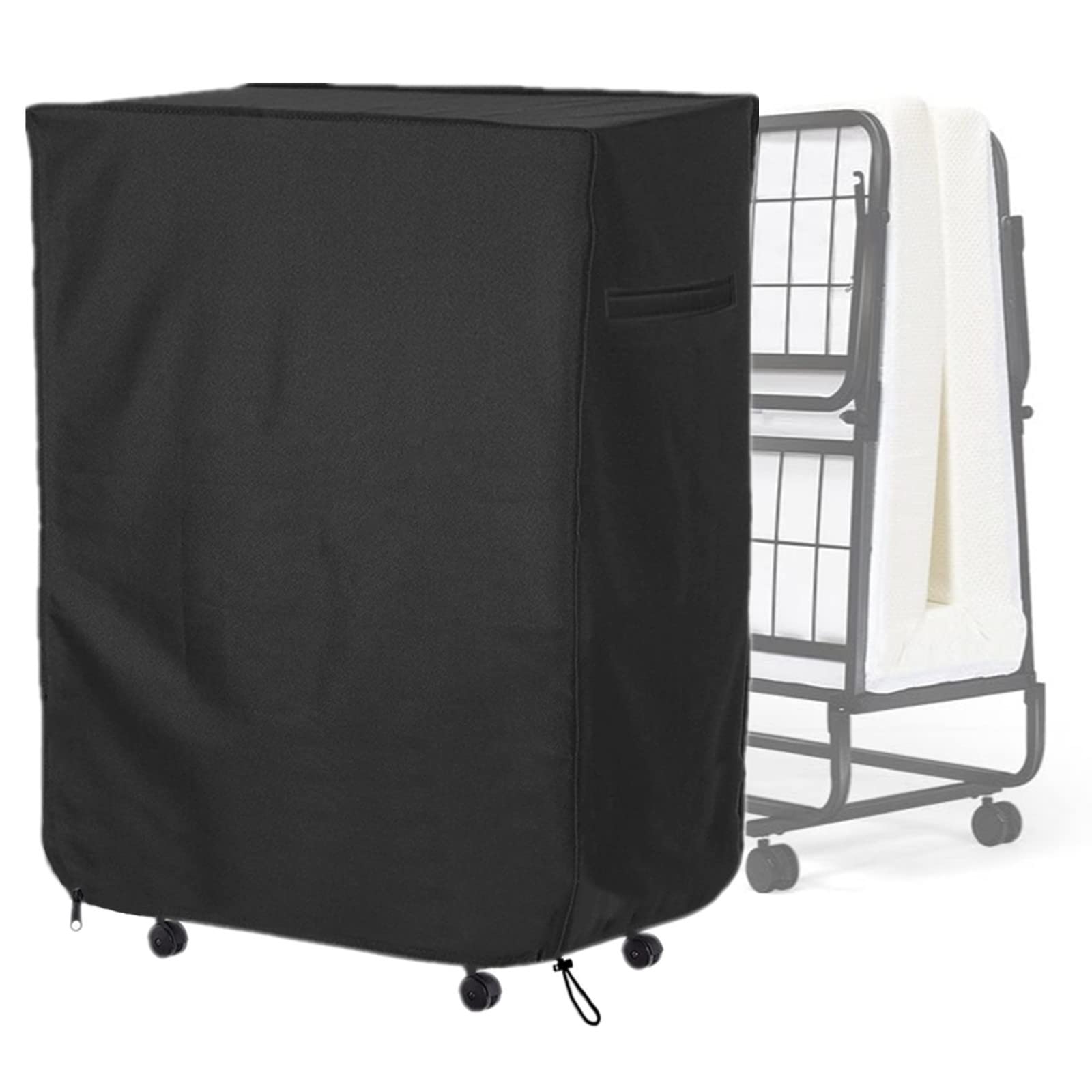Rollaway Bed Storage Cover, Falezern 33 in Folding Bed Cover, With Metal Zipper and Adjustable Drawstring, Dustproof and Waterpr