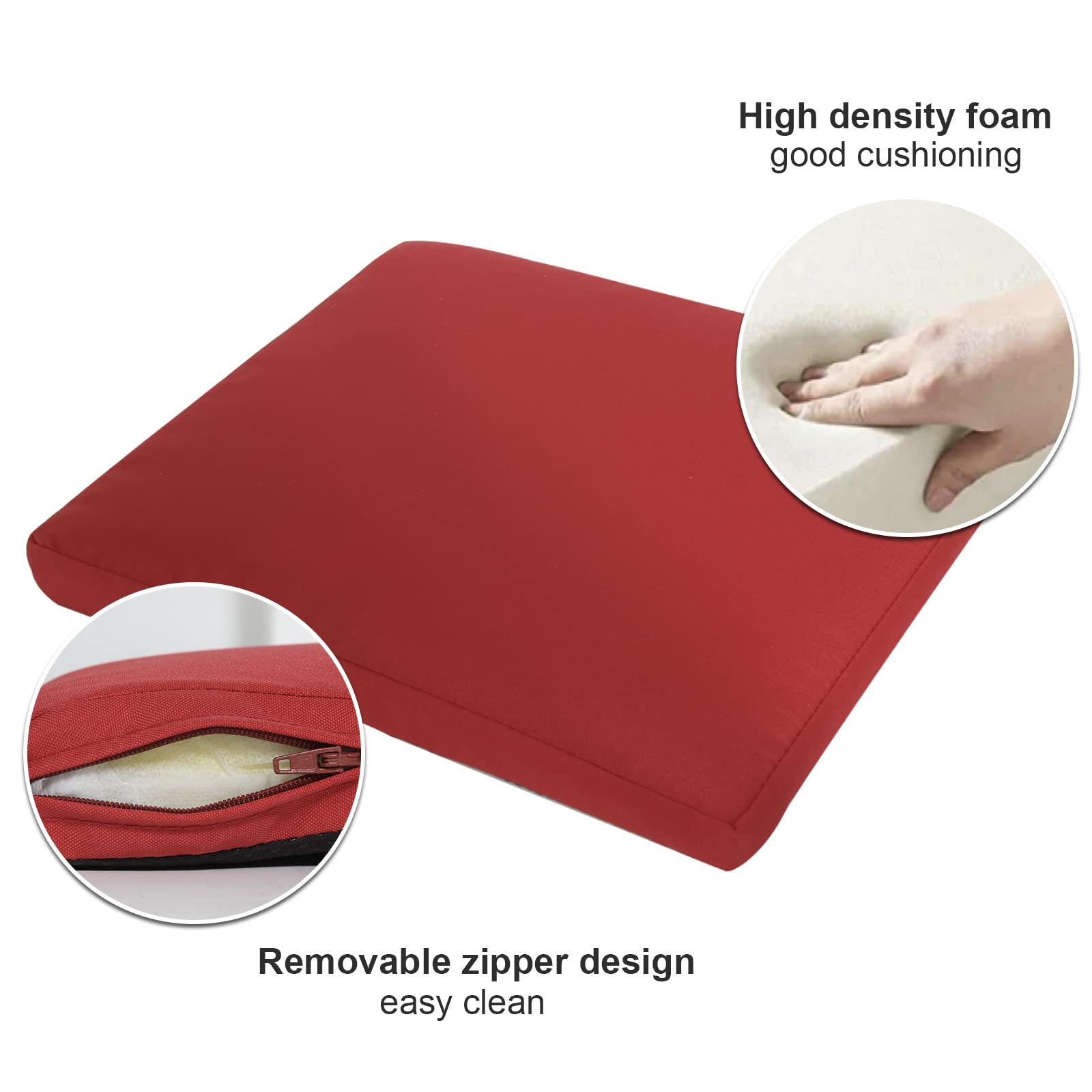 Gueglsa Outdoor Bar Stool Cushions Square 14 Inch,Non Slip Square Seat Pad With Ties 14X14In,Waterproof Chair Cushions For Bar S