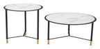 Zuo Set of 2 Davis Coffee Tables Black & White