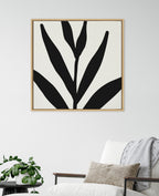 Sylvie Modern Botanical Neutral Abstract 1 Framed Canvas by The Creative Bunch Studio