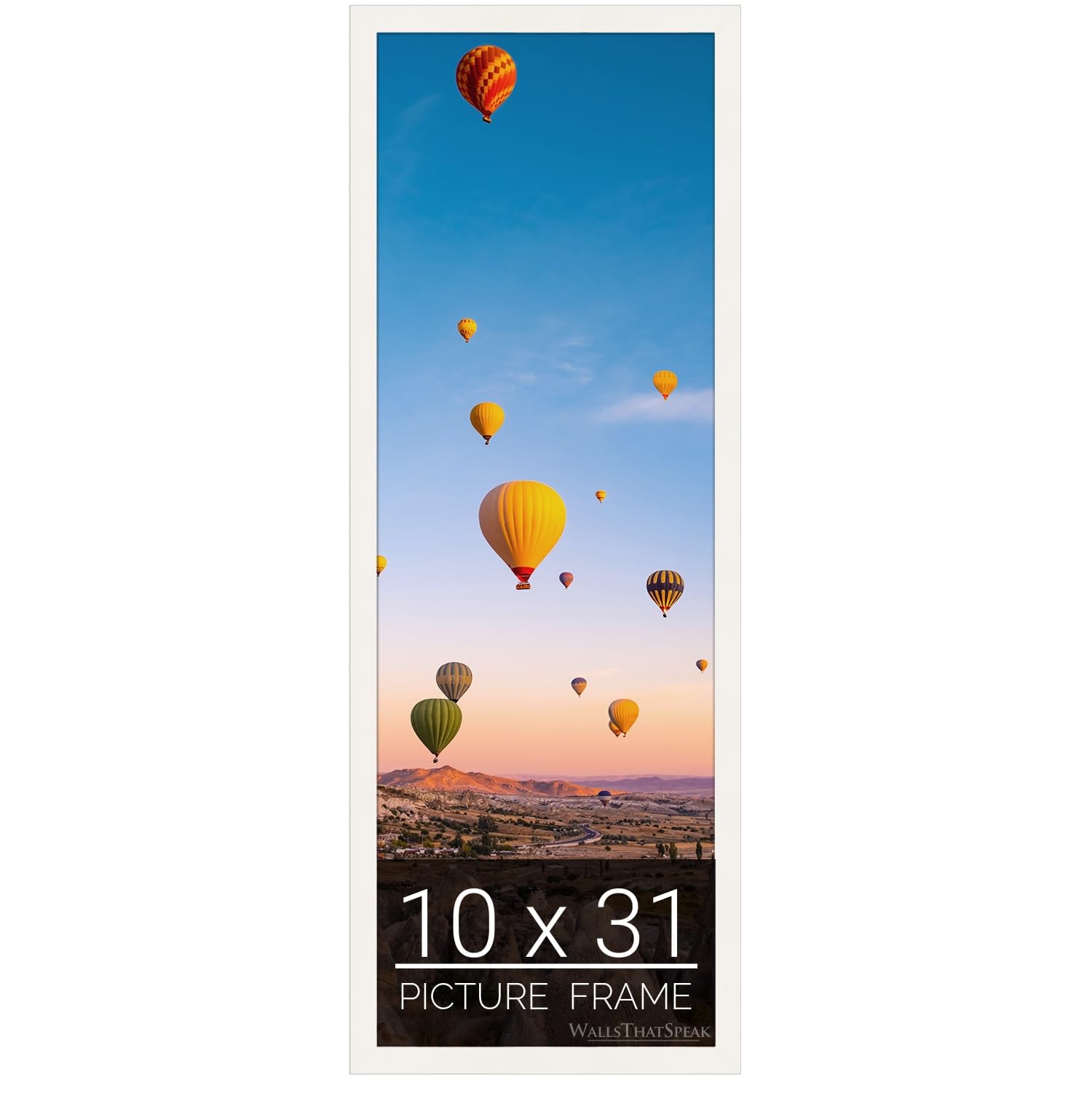 wallsthatspeak 10x31 white Picture Frame for Puzzles Posters Photos or Artwork