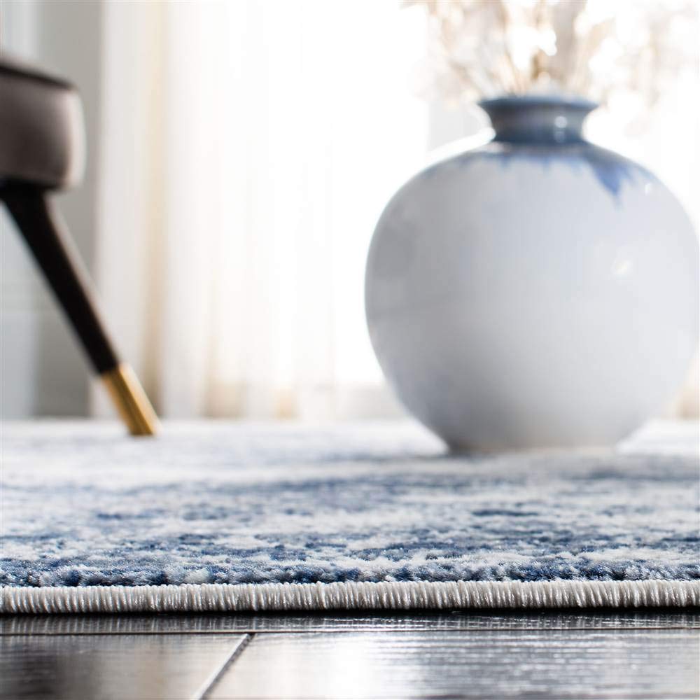 Safavieh Amelia Collection Accent Rug - 3' X 5', Navy & Grey, Modern Abstract Design, Non-Shedding & Easy Care, Ideal For High T