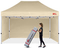 MASTERCANOPY Heavy Duty Pop-up Canopy Tent with Sidewalls (10x15,Beige)