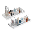 BBK Bathroom Vanity Tray 11.8 in- 2 Pack(Large) Silicone Bathroom Tray for Counter, Perfume Key Trinket Ring Tray, Decor Soap Di