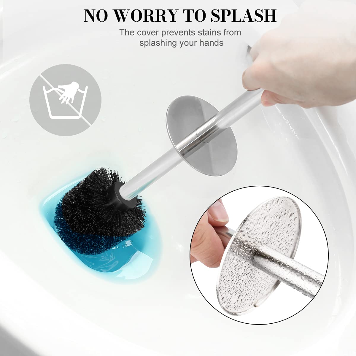 Ixo Toilet Brush And Holder, 2 Pack Toilet Brush With 304 Stainless Steel Long Handle, Toilet Bowl Brush For Bathroom Toilet-Erg